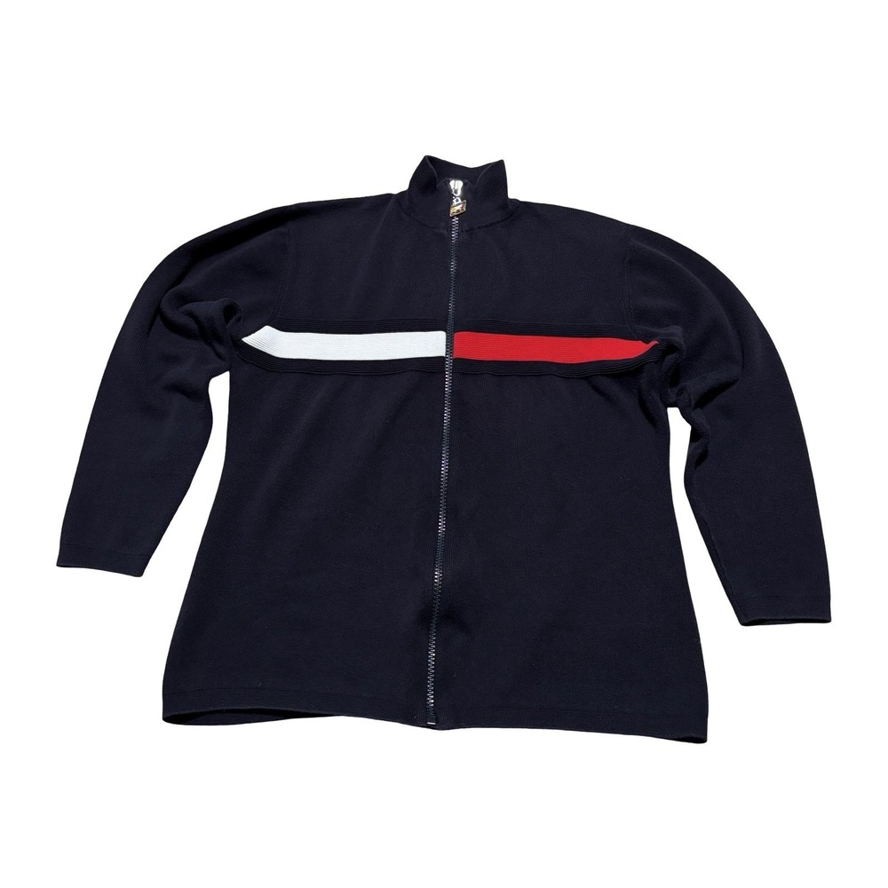 Vintage Tommy Hilfiger Women's Full Zip Sweater Size‎ Large 20 x 25